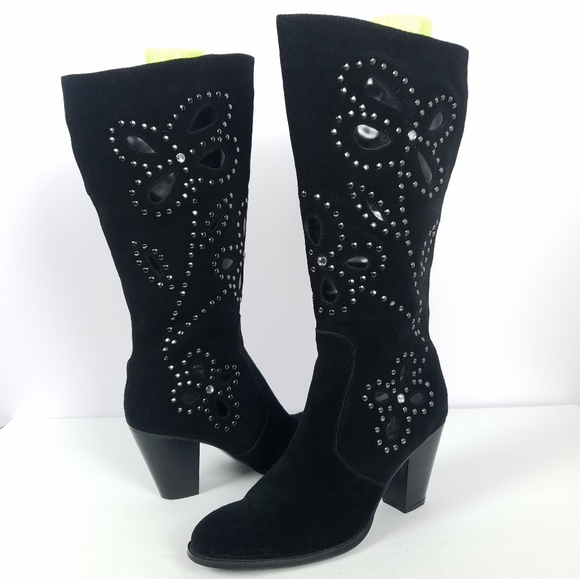 Colin Stuart Shoes - Colin Stuart Black Suede Leather Boots 10 M